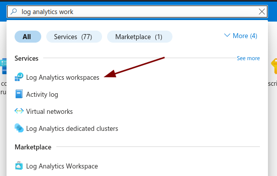 search log analytics workspaces